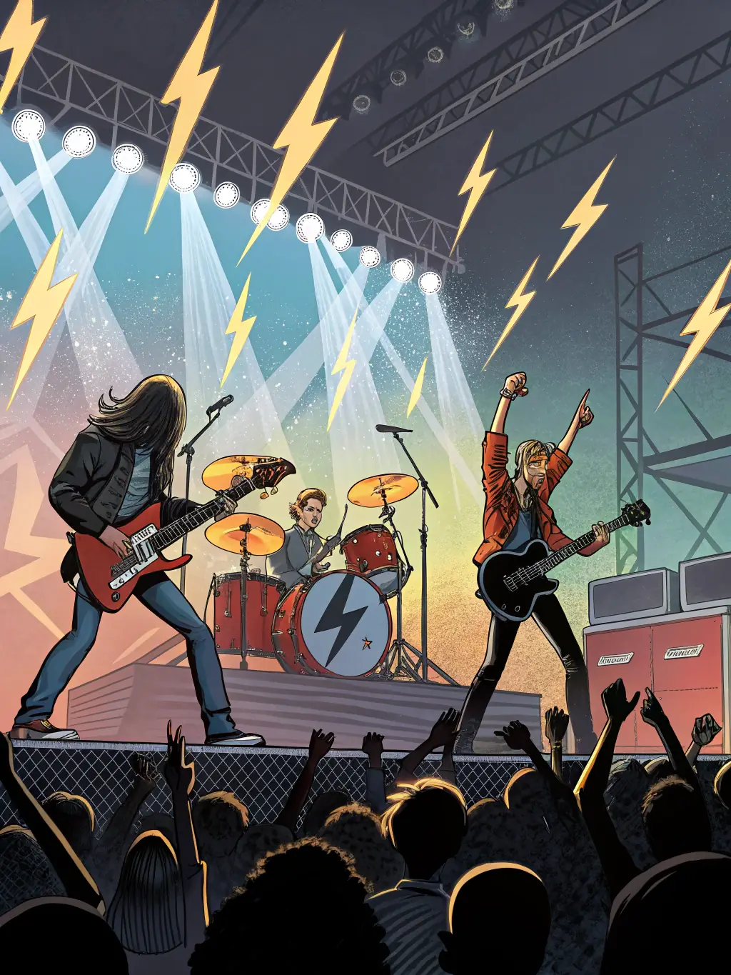A screenshot from an AI-generated music video featuring a popular Chinese song with animated characters performing in a vibrant and colorful setting, showcasing the platform's ability to create high-quality music content.